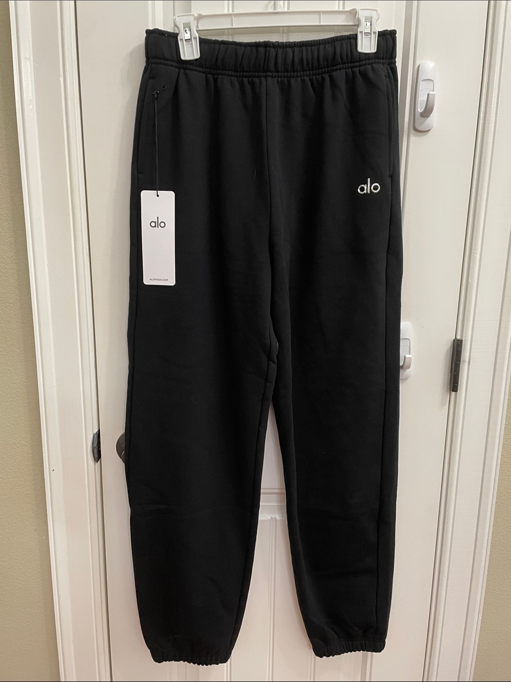 ALO Yoga Black Fleece Track Joggers